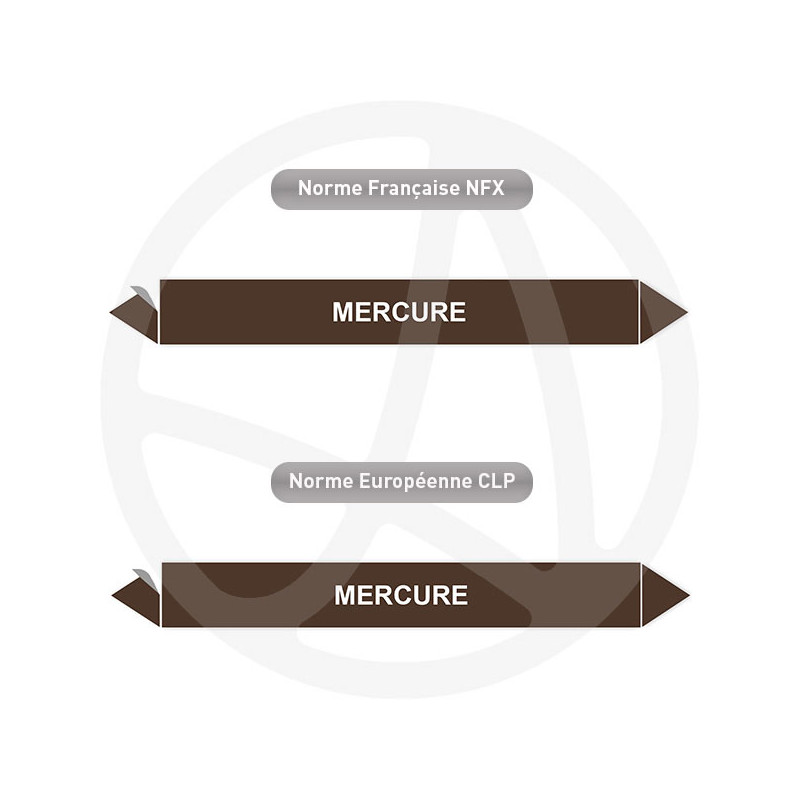 Repérage de tuyauterie Mercure reperage marqueur tuyauterie vinyle