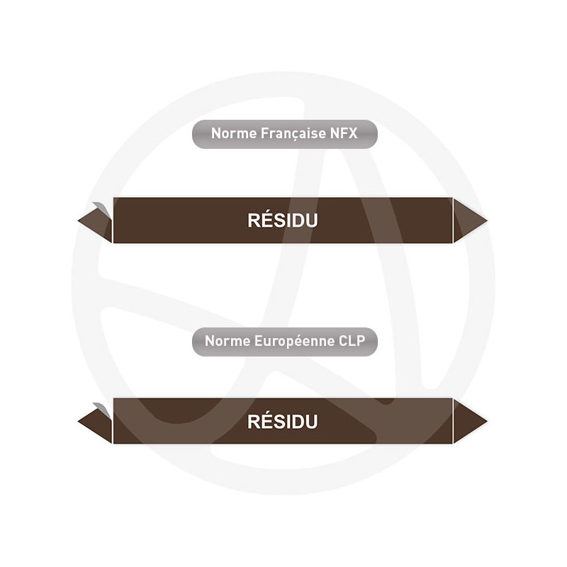 Repérage de tuyauterie Résidu reperage marqueur tuyauterie vinyle