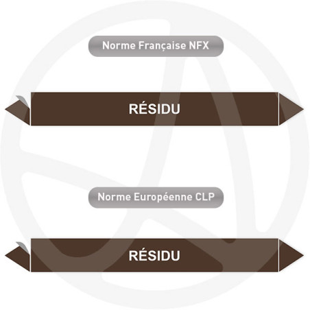 Repérage de tuyauterie Résidu reperage marqueur tuyauterie vinyle