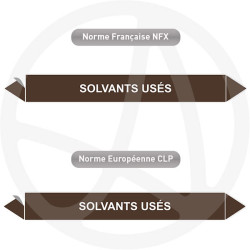 Repérage de tuyauterie Solvants usés reperage marqueur tuyauterie vinyle