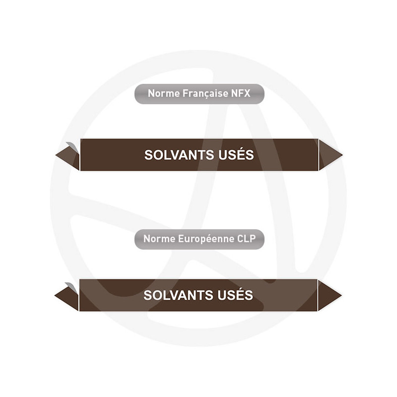 Repérage de tuyauterie Solvants usés reperage marqueur tuyauterie vinyle