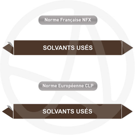 Repérage de tuyauterie Solvants usés reperage marqueur tuyauterie vinyle