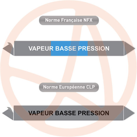 Repérage de tuyauterie Vapeur basse pression reperage marqueur tuyauterie vinyle