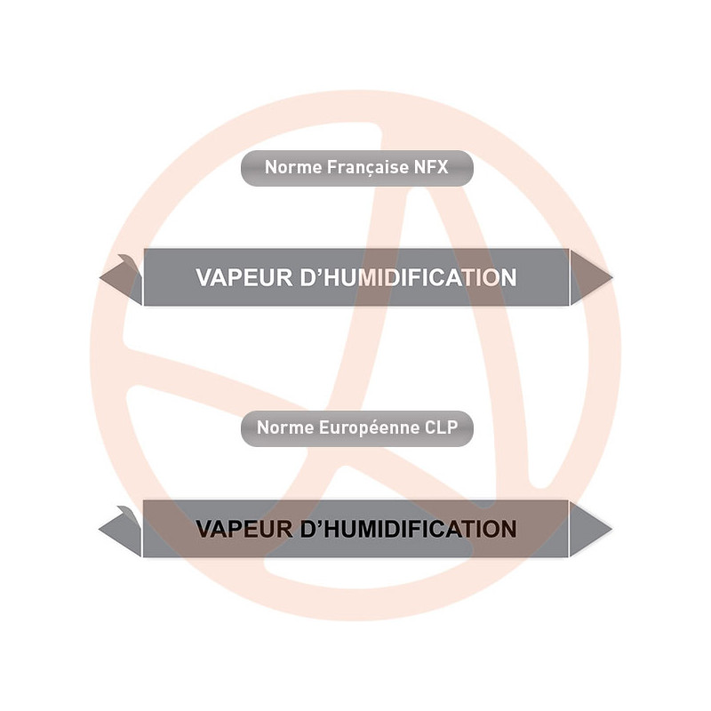 Repérage de tuyauterie Vapeur d'humidification reperage marqueur tuyauterie vinyle