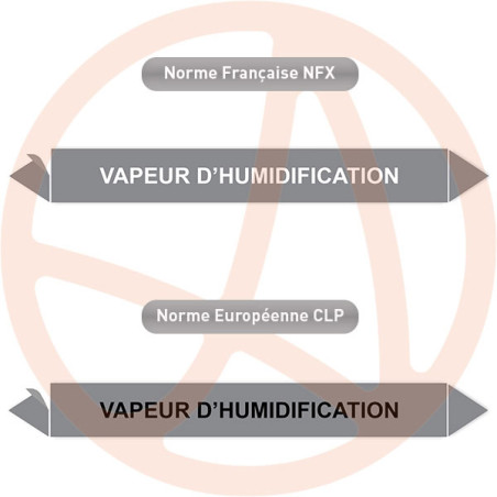 Repérage de tuyauterie Vapeur d'humidification reperage marqueur tuyauterie vinyle