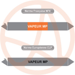 Repérage de tuyauterie Vapeur MP reperage marqueur tuyauterie vinyle
