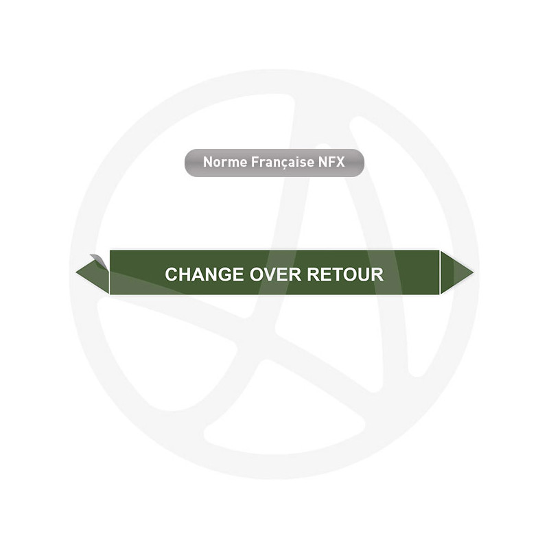 Repérage de tuyauterie Change over retour reperage marqueur tuyauterie vinyle