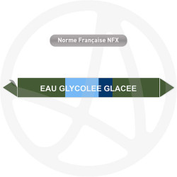 Repérage de tuyauterie Eau glycolée glacée  reperage marqueur tuyauterie vinyle