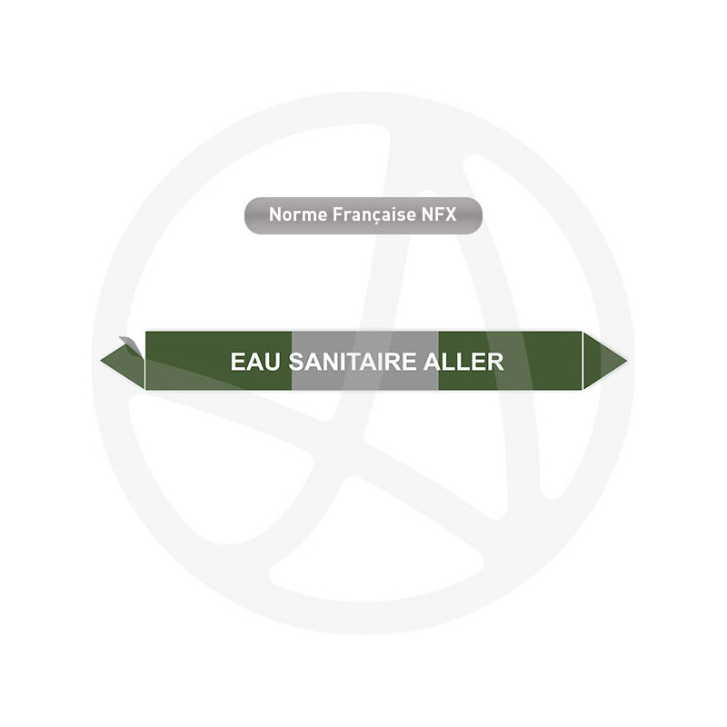 Repérage de tuyauterie Eau sanitaire aller reperage marqueur tuyauterie vinyle