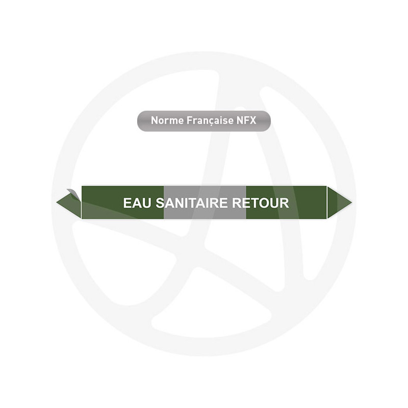 Repérage de tuyauterie Eau sanitaire retour reperage marqueur tuyauterie vinyle