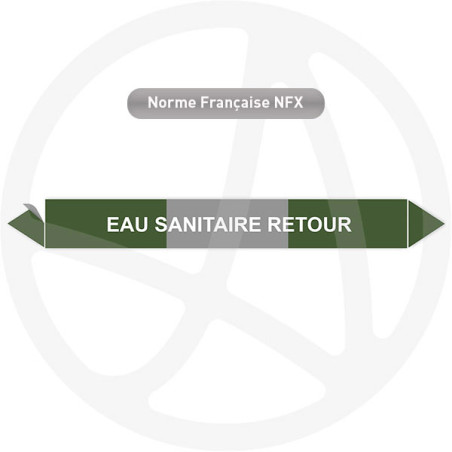Repérage de tuyauterie Eau sanitaire retour reperage marqueur tuyauterie vinyle