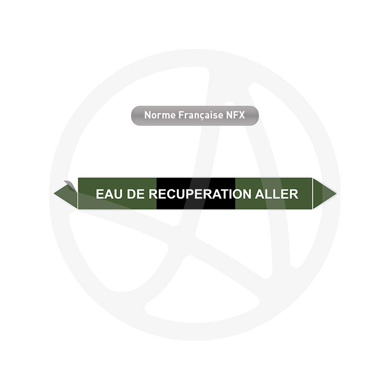 Repérage de tuyauterie Eau de récuperation aller reperage marqueur tuyauterie vinyle