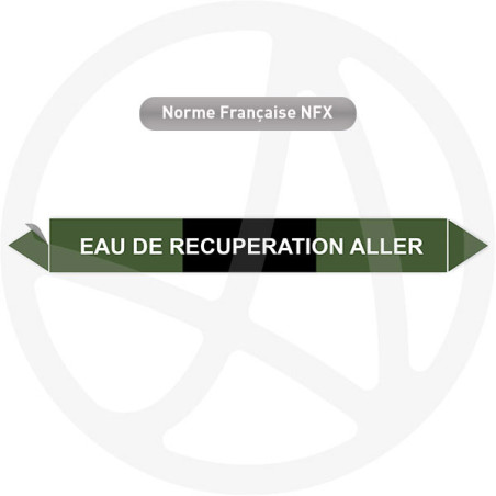 Repérage de tuyauterie Eau de récuperation aller reperage marqueur tuyauterie vinyle