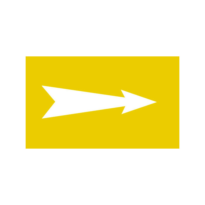 Repérage de tuyauterie Flèche - Jaune / Blanc reperage marqueur tuyauterie vinyle