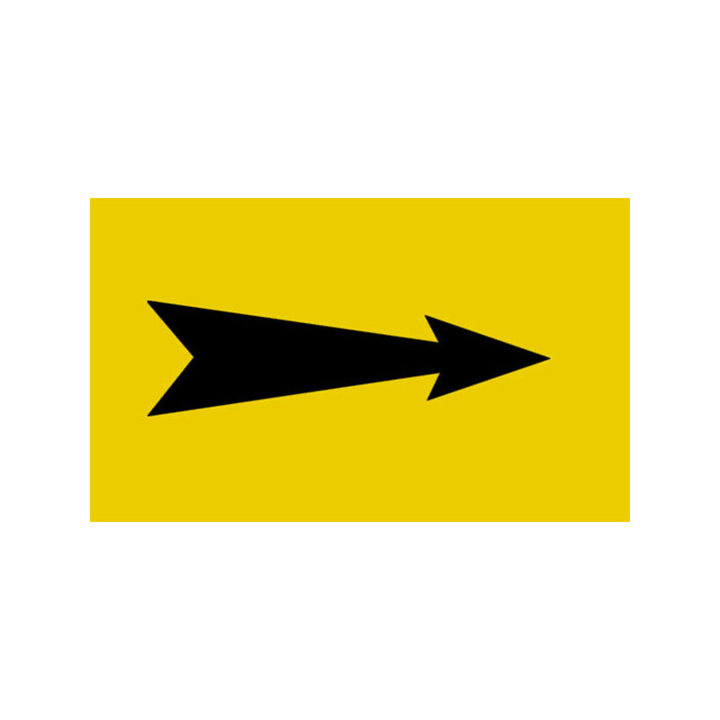 Repérage de tuyauterie Flèche - Jaune / Noir fleche reperage marqueur tuyauterie vinyle