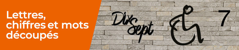 Lettres, chiffres et mots découpés