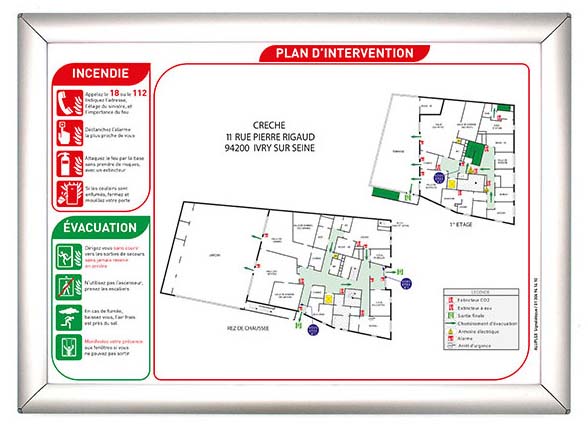 cadre clic clac signalétique sécurité plan d'intervention