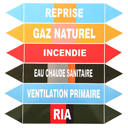 Marqueur de tuyauterie norme NFX08100