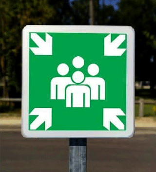 panneau point de rassemblement